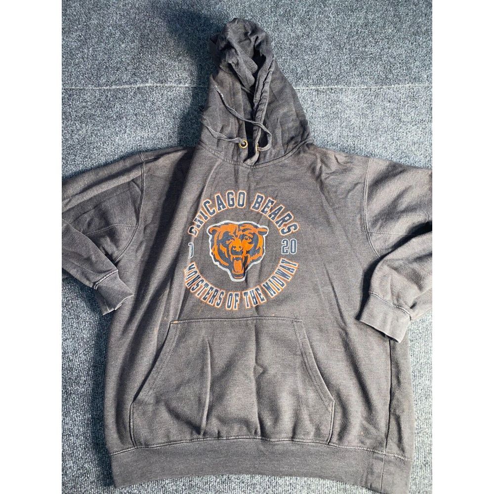 NFL Chicago Bears Team Apparel Hoodie Football Men Gray Monster Of The Midway 20